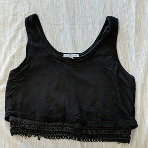 Black cropped tank top